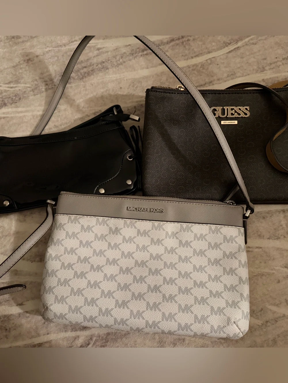 Michael Kors Gray MK Signature Crossbody Bag